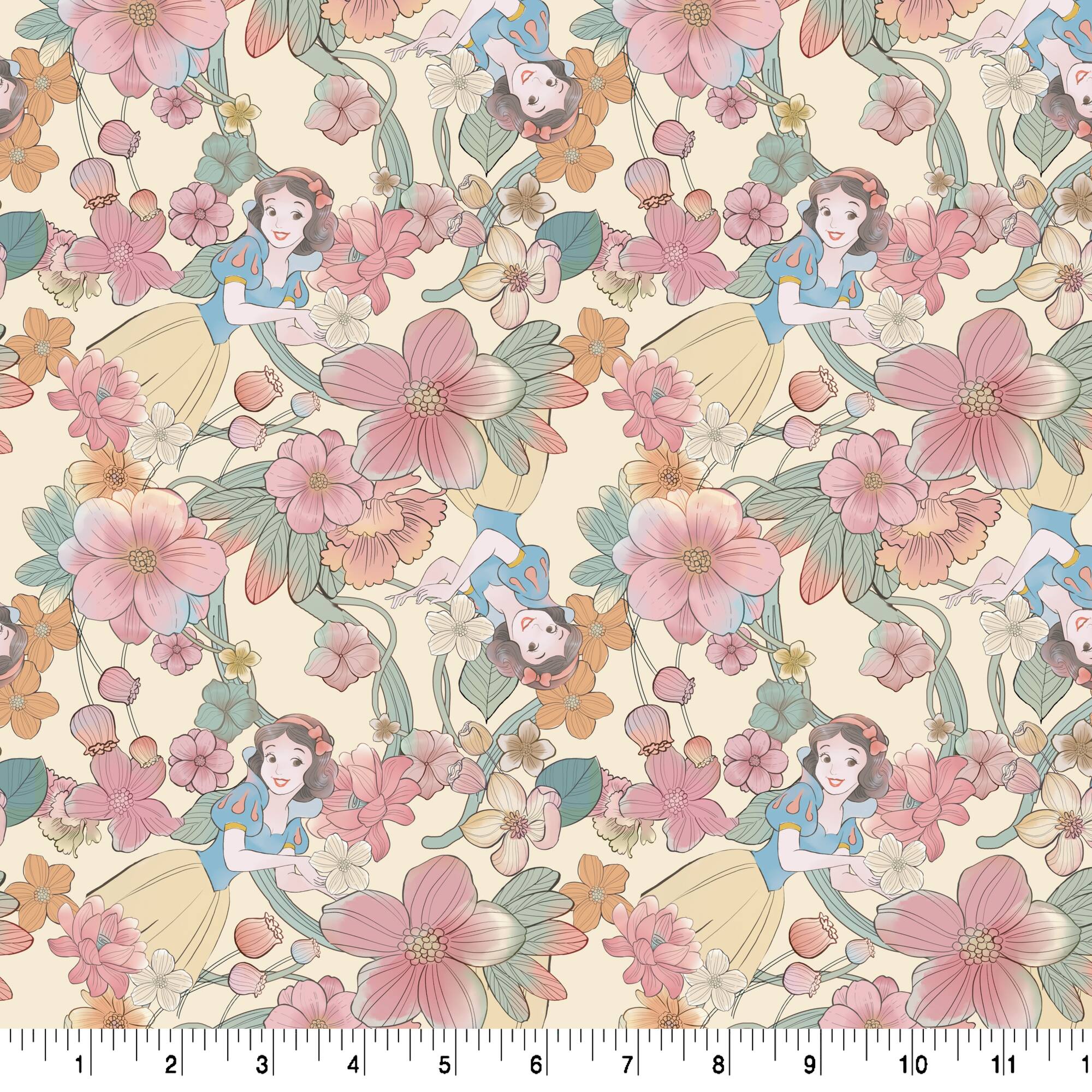 Disney® Sketch Snow White & Flowers Cotton Fabric